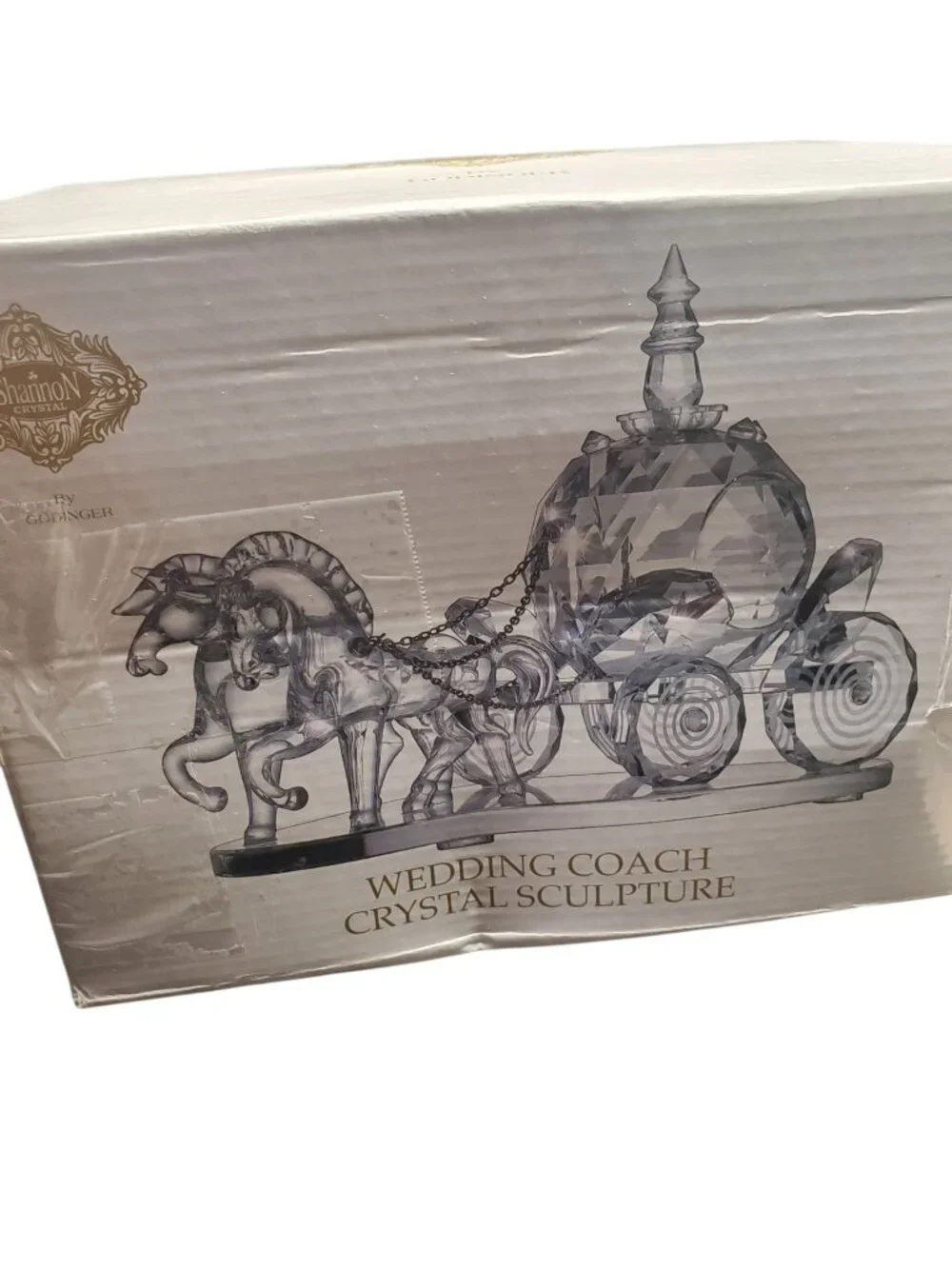 Shannon by Godinger Crystal Cinderella Horse Carriage With Faceted Details
